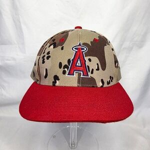 Sixth Man Promotions Angels Hat Mens OSFA Camo Red MLB Baseball State Farm Cap